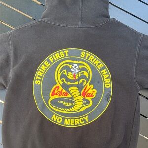 Vintage Look Kids Hoodie with Cobra Kai Design | Youth Large